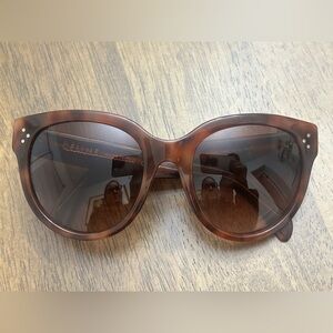 Celine Brown Tortoise Oversized Cat Eye Sunglasses Gradient